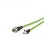 METZ CONNECT 142M2X25100 Industrie-Ethernet-Kabel - 10 m Cat 6a S/FTP, M12 X-codiert Stecker auf RJ45 Stecker, halogenfrei Grün