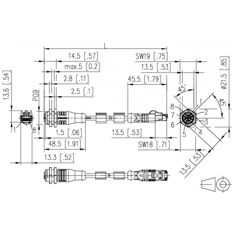 METZ CONNECT 142M2X25100 Industrie-Ethernet-Kabel - 10 m Cat 6a S/FTP, M12 X-codiert Stecker auf RJ45 Stecker, halogenfrei Grün