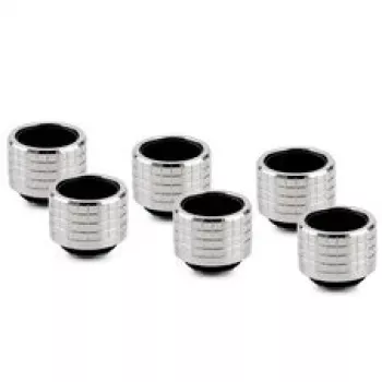Thermal Grizzly DeltaMate Schlauchverschraubung, Messing - Glanznickel, HT16, 6er-Pack