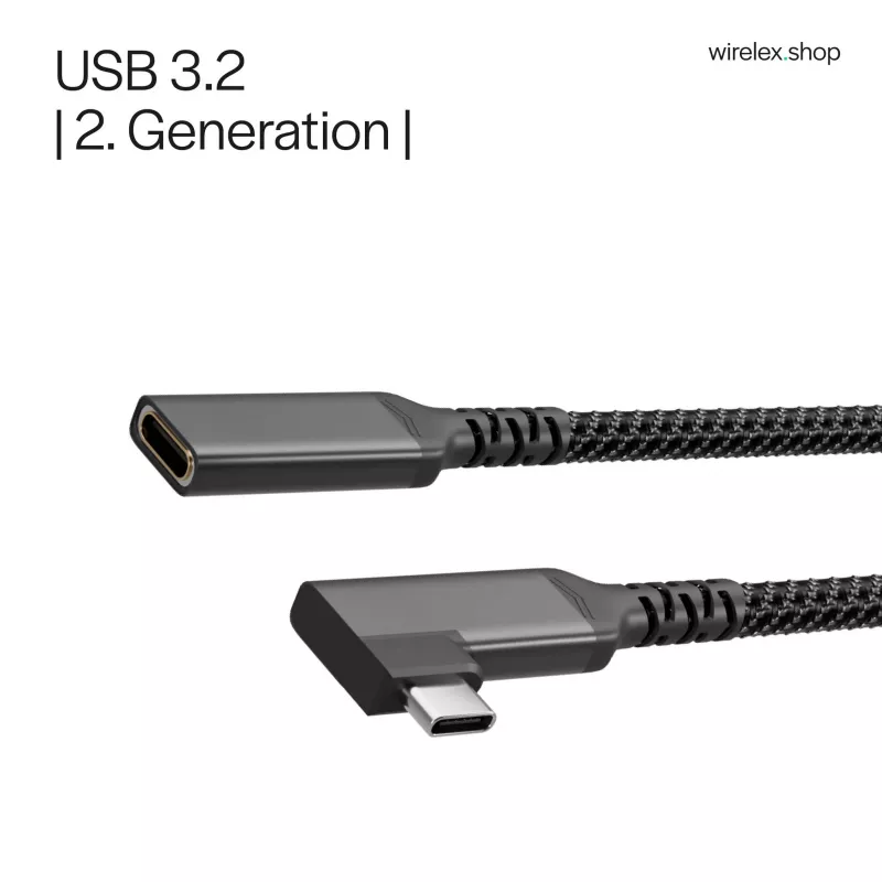 ShiverPeaks USB-C-Verlängerungskabel USB-C/C 3.2 PD 90° - Kabel - Digital/Daten