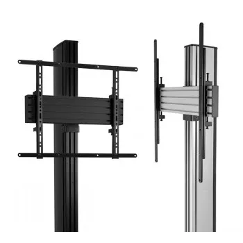 B-TECH AV SYSTEM X - Universeller Dual-Stack-Flachbildschirm-Bodenständer (VESA 600 x 400) - 2,4 m, Schwarz