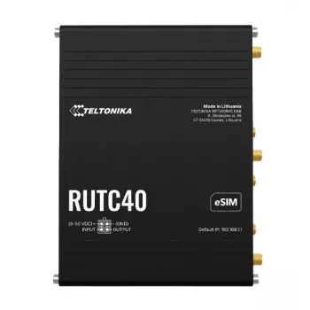 Teltonika Networks RUTC40 Industrie-Router 4G LTE Cat 6 Dual-Band Wi-Fi 5 Gigabit mit Dual-SIM, GNSS, UK-Netzteil