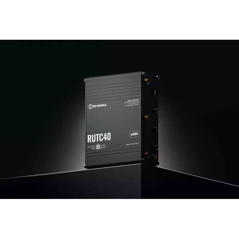Teltonika Networks RUTC40 Industrie-Router 4G LTE Cat 6 Dual-Band Wi-Fi 5 Gigabit mit Dual-SIM, GNSS, UK-Netzteil