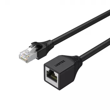 UNITEK Cat.6 STP RJ45 Verlängerungskabel (8P8C) Stecker auf Buchse, 2m, Schwarz