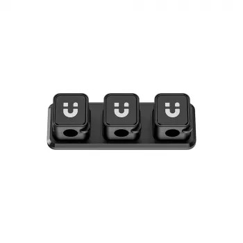 UNITEK SnapHold Magnetischer Kabelorganisator für den Schreibtisch (Set aus 3+1), Schwarz