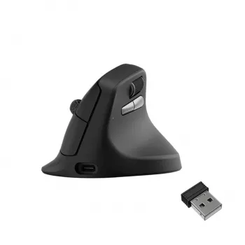 Keychron M5-A29 Vertikale PixArt 3311 1K Schwarz Ergonomische Kabellose Gaming-Maus