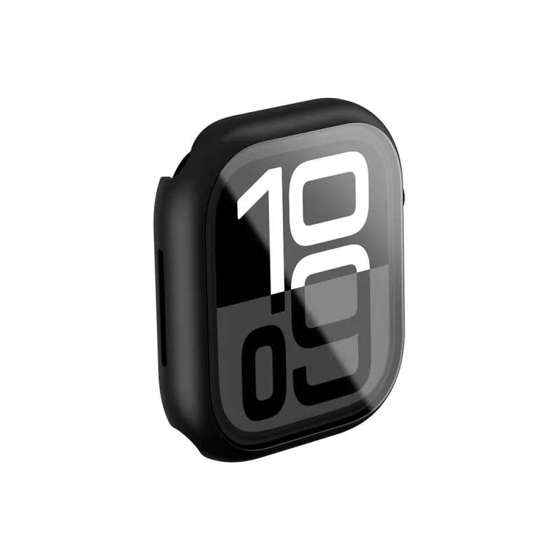 AMAZINGTHING Radix Glass Case mit gehärtetem Glas für Apple Watch 46mm, Schwarz