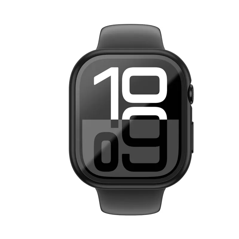 AMAZINGTHING Radix Glass Case mit gehärtetem Glas für Apple Watch 46mm, Schwarz