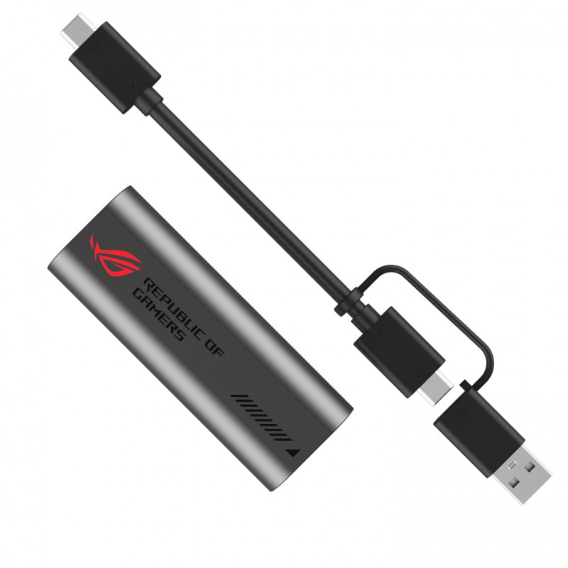 ASUS ROG USB-C10G 10G Ethernet-Adapter 2-in-1 mit USB-C- und USB-A-Anschluss, Plug & Play, kompakt und reisefreundlich