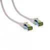 IT-BUDGET Cat.6A S/FTP LSZH Patchkabel, 0,5 m, Weiß, 10Gbps, PoE+, 600MHz, Kupfer