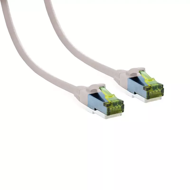 IT-BUDGET Cat.6A S/FTP LSZH Patchkabel, 0,5 m, Weiß, 10Gbps, PoE+, 600MHz, Kupfer