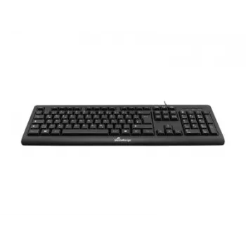MediaRange MROS109-GR Kabelgebundene USB-Tastatur, QWERTY Griechisches Layout, Schwarz, 105 Tasten, Membran, 1,5 m Kabel