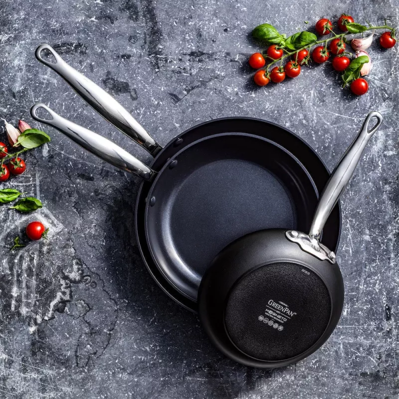 GreenPan Barcelona Bratpfannen-Set 3-teilig 20/24/28 cm Schwarz Keramik Antihaft