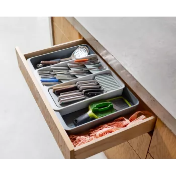 Joseph Joseph DrawerStore Erweiterbarer Besteck-Organizer, Grau