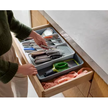 Joseph Joseph DrawerStore Erweiterbarer Besteck-Organizer, Grau