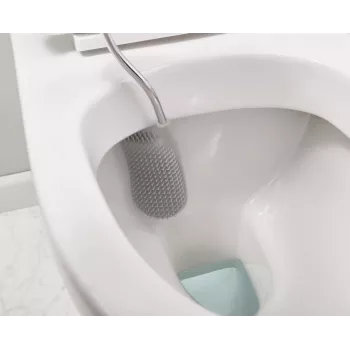 Joseph Joseph Flex Toilettenbürsten-Set mit Halter, Hellgrau
