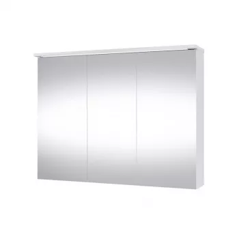 Badezimmerschrank Domoleti SV 90DL-2 Weiß Hochglanz mit Keramikbecken, 2 Soft-Close-Schubladen