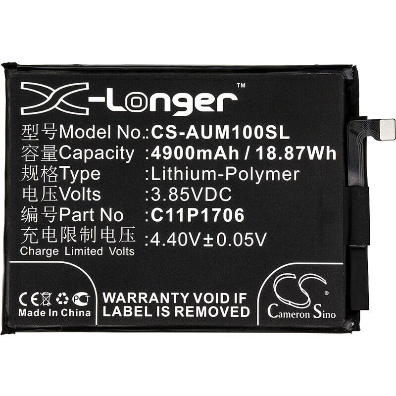 Cameron Sino 5000 mAh Li-Polymer Akku für ASUS Zenfone Max Pro M1/M2 (C11P1706, 0B200-02870200, CS-AUM100SL)