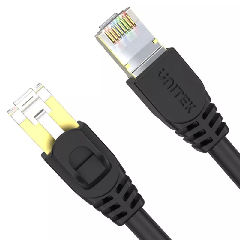 UNITEK Cat.7 S/FTP 2,0 m Ethernet-Patchkabel, 10 Gbit/s, 600 MHz, vergoldete RJ45-Stecker, Schwarz