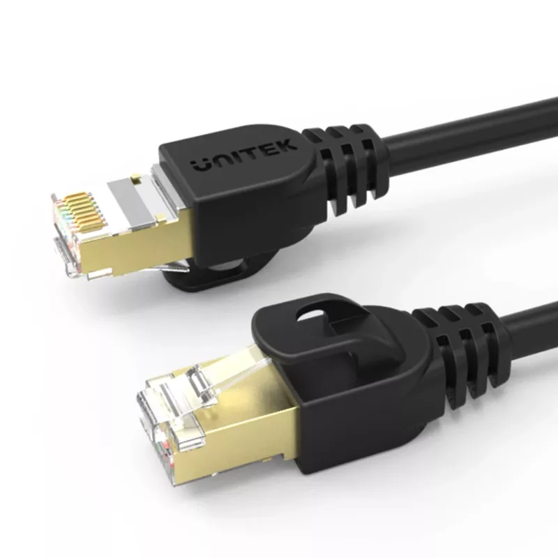UNITEK Cat.7 S/FTP 2,0 m Ethernet-Patchkabel, 10 Gbit/s, 600 MHz, vergoldete RJ45-Stecker, Schwarz