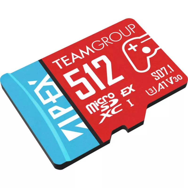 Team Group APEX SD7.1 512 GB microSD-Express-Speicherkarte, Rot/Blau