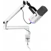 FIFINE TAM8W Dynamisches XLR/USB Podcast-Mikrofon mit Schwenkarm, Weiß