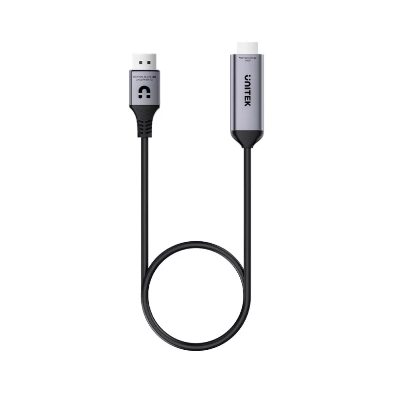 UNITEK DisplayPort 1.4 auf HDMI 2.1 Aktivkabel 8K@60Hz HDR DSC 1,8m