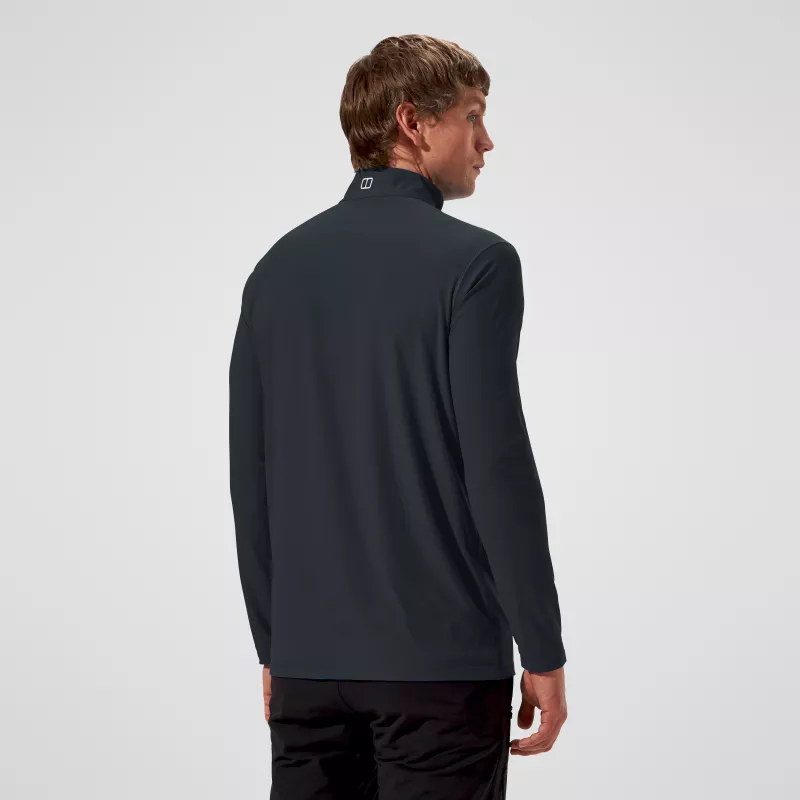 Berghaus 24/7 Tech Tee LS HZ Herren Langarmshirt mit halbem Reißverschluss, Tiefschwarz