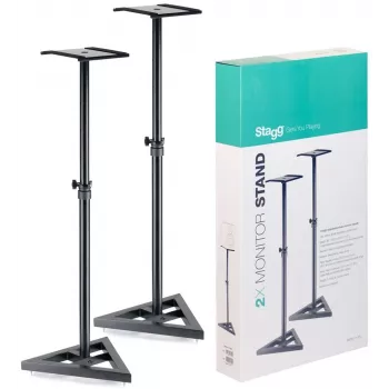 Stagg SMOS-10 SET Paar Stahl-Monitorlautsprecherständer mit teleskopischer Höhenverstellung