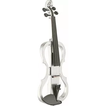 Stagg EVN X 4/4 WH Elektrische Violine mit Kopfhörern und Bogen, Weiß