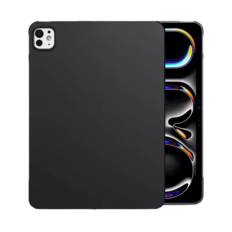 MRDISC Rückseitenhülle für Apple iPad Pro M4 Schwarz TPU - Schlanke stoßdämpfende Hülle mit erhöhten Kanten, kratzfester matter Oberfläche, präzisen Aussparungen (MG-BCIPTABPROM4SW)