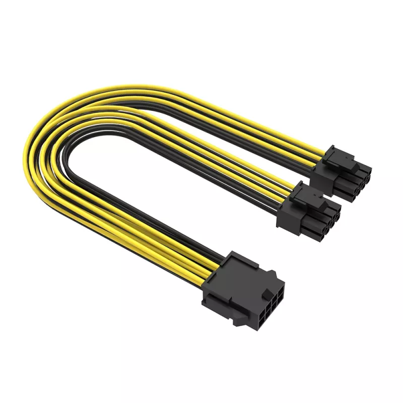 Akasa 6 Sets PCIe auf Dual 6+2-Pin Splitter-Kabel - 24 cm