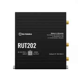 Teltonika Networks RUT202 4G LTE WLAN-Router, Dual-SIM, 2x Ethernet, DIN-Schienen-/Wandmontage, Aluminium