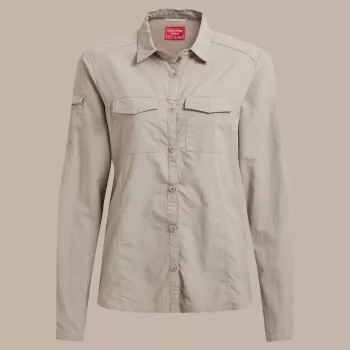 Craghoppers NosiLife Adventure LS Shirt III Damen Reisehemd - Soft Mushroom, XS