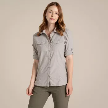 Craghoppers NosiLife Adventure LS Shirt III Damen Reisehemd - Soft Mushroom, XS