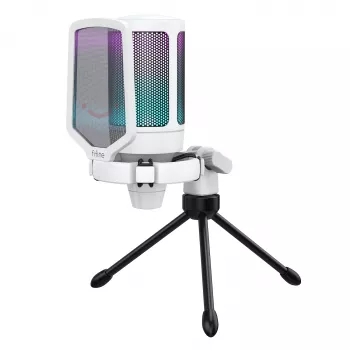 FIFINE A6V AMPLIGAME RGB Studio-Kondensator-USB-Mikrofon, Nierencharakteristik, Weiß