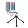 FIFINE A6V AMPLIGAME RGB Studio-Kondensator-USB-Mikrofon, Nierencharakteristik, Weiß