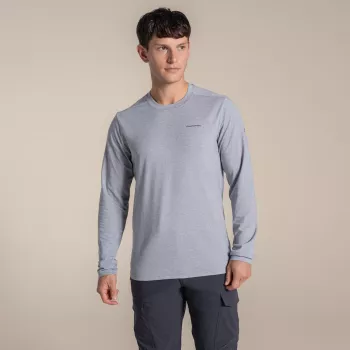 Craghoppers NosiLife Abel Langarm-Shirt - Soft Grey Marl, Größe L