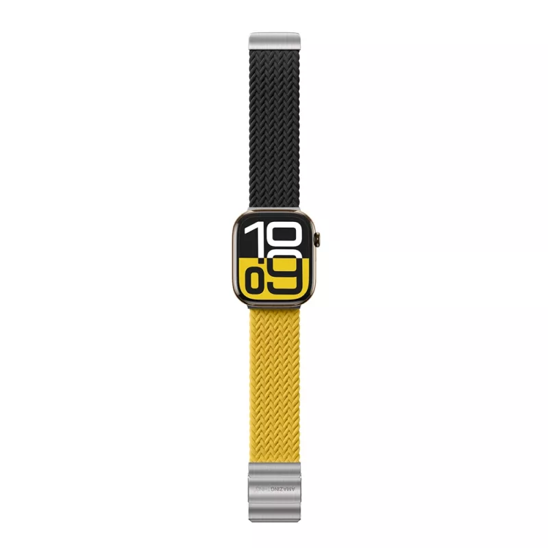 AMAZINGTHING Blend Band Set aus 2 Armband für Apple Watch 45/46/49mm - Gelb-Schwarz & Schwarz