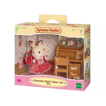 Sylvanian Families Chocolate Rabbit Sister Schreibtisch-Set