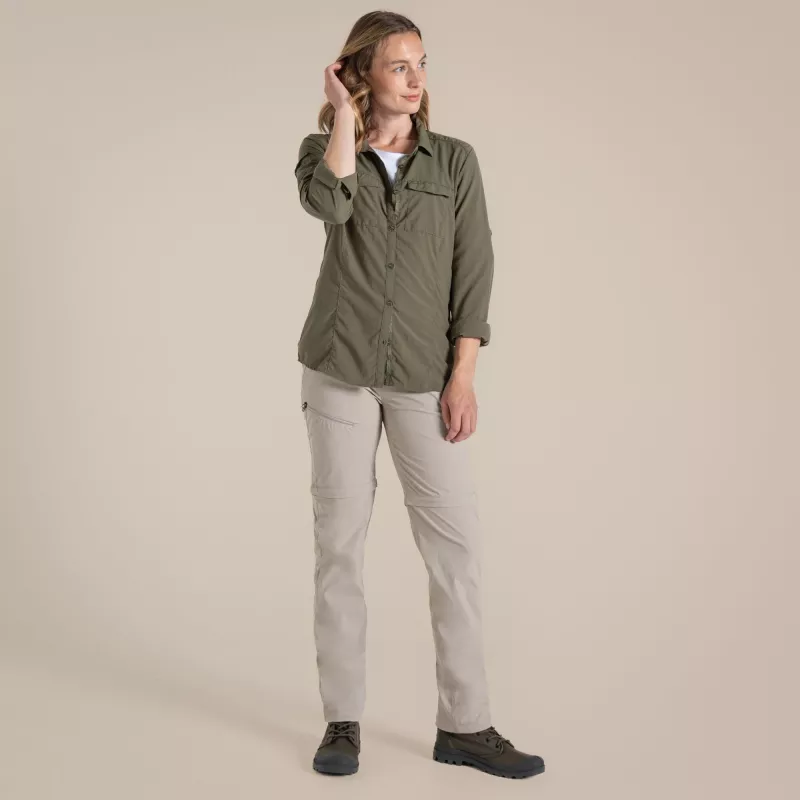 Craghoppers NosiLife Pro Verstellbare Hose III Damen Soft Mushroom Größe M