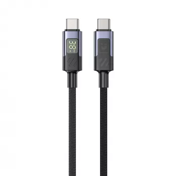 UNITEK USB-C auf USB-C Kabel mit LED-Leistungsanzeige 60W PD 480Mbps 1m geflochten Schwarz