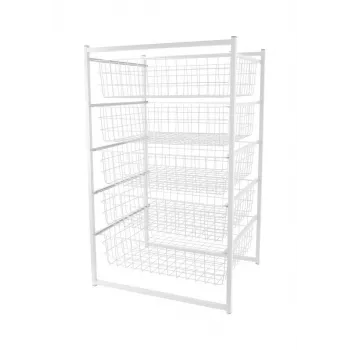 Schubladenblock 89x45x55cm 5-Ebenen Weiß