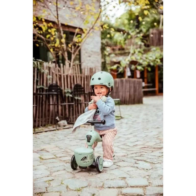 Scoot & Ride Highwaykick 1 Lifestyle 2-in-1 Rutscher & Scooter, Green Lines