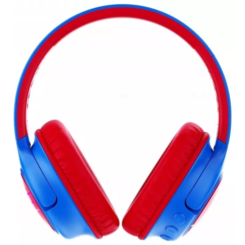 PowerLocus Bobo Kids Wireless-Kopfhörer, LED, AUX, Blau/Rot
