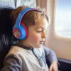 PowerLocus Bobo Kids Wireless-Kopfhörer, LED, AUX, Blau/Rot