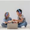PowerLocus Bobo Kids Wireless-Kopfhörer, LED, AUX, Blau/Rot
