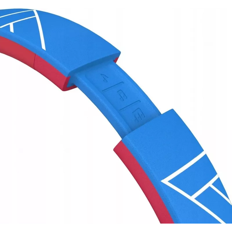 PowerLocus Bobo Kids Wireless-Kopfhörer, LED, AUX, Blau/Rot
