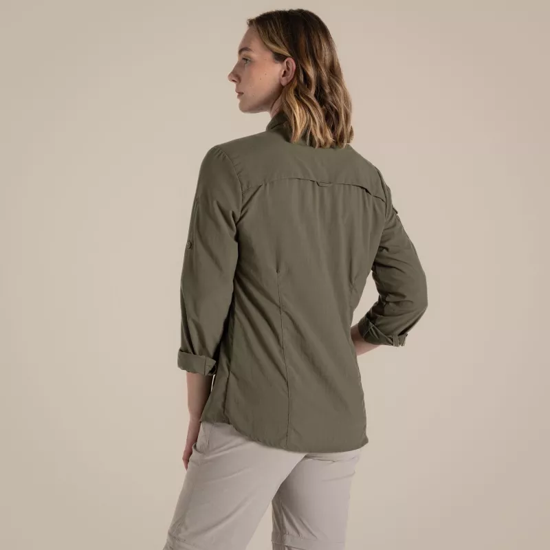 Craghoppers Damen NosiLife Adventure LS Shirt III - Wild Olive - L