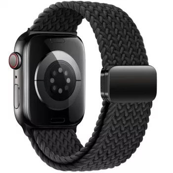 Tech-Protect Nylon Magnetic Loop Armband für Apple Watch 8/9/10/11/SE/Ultra (44/45/46/49 mm) Schwarz